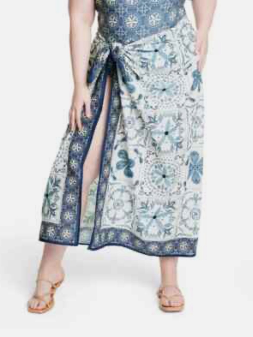 Aguabendita for Target Blue Tile-Print Swim Sarong Wrap